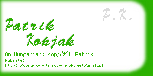 patrik kopjak business card